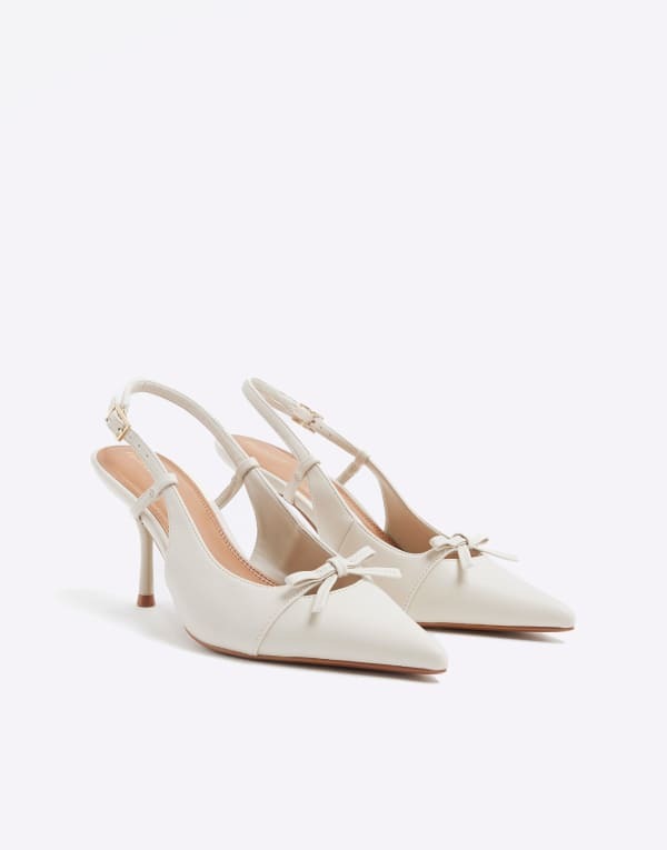 【送料無料】 リバーアイランド レディース パンプス シューズ River Island slingback pumps in cream CREAM