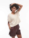 【送料無料】 トップショップ レディース ベスト トップス Topshop knit v-neck seam front off shoulder relaxe...