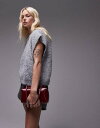 【送料無料】 トップショップ レディース ベスト トップス Topshop knit crew boucle ribbed off shoulder relax...