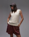 【送料無料】 トップショップ レディース ベスト トップス Topshop knitted compact button tank in red RED