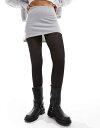 【送料無料】 ピーシーズ レディース レギンス ボトムス Pieces fleece lined tights in black Black