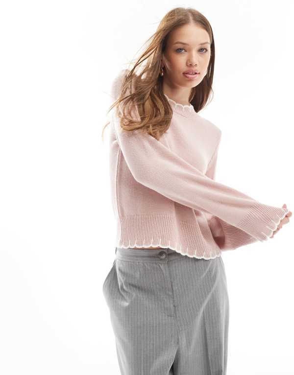 ̵  ǥ ˥åȡ  ASOS DESIGN knitted sweater with blank...