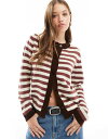【送料無料】 エイソス レディース カーディガン アウター ASOS DESIGN knitted cardigan in blurred retro red ...