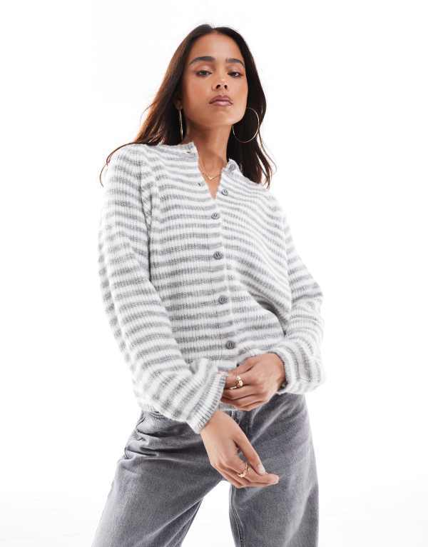 ̵  ǥ ǥ  ASOS DESIGN knit raglan cardigan in gray...