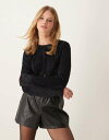 【送料無料】 ミスセルフフリッジ レディース カーディガン アウター Miss Selfridge fluffy ribbed cardigan in blac...