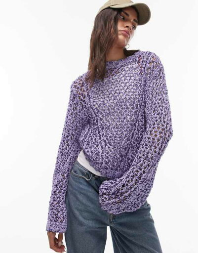 【送料無料】 アンドアザーストーリーズ レディース ニット・セーター アウター & Other Stories crochet knit sweater with tape detail in lilac LILAC 【送料無料】 アンドアザーストーリーズ レディース ニット・セーター アウター & Other Stories crochet knit sweater with tape detail in lilac LILAC
