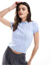 【送料無料】 エイソス レディース ポロシャツ トップス ASOS DESIGN knit polo top in pointelle stitch in bl...