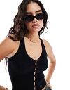 【送料無料】 ヴェロモーダ レディース ベスト トップス Vero Moda button front knit racer back tank top in ...