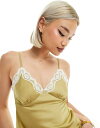 【送料無料】 リクレイム ヴィンテージ レディース シャツ トップス Reclaimed Vintage satin lingerie top green