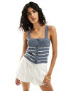 【送料無料】 エイソス レディース シャツ トップス ASOS DESIGN knitted cami top with button through in b...