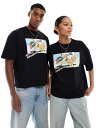 【送料無料】 エイソス レディース Tシャツ トップス ASOS DESIGN Disney Christmas boxy oversized T-shirt with Pluto front print in black Black