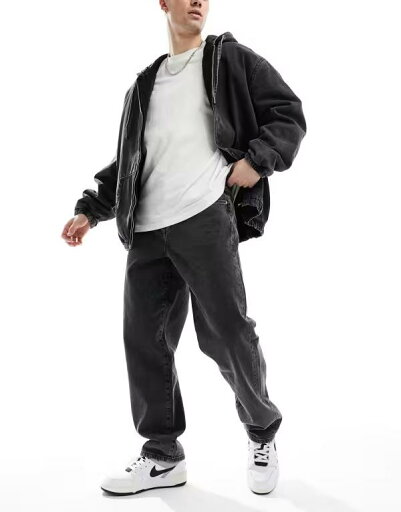 【送料無料】 エイソス メンズ デニムパンツ ジーンズ ボトムス ASOS DESIGN baggy jeans in washed black WASHED BLACK 【送料無料】 エイソス メンズ デニムパンツ ジーンズ ボトムス ASOS DESIGN baggy jeans in washed black WASHED BLACK