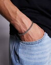 【送料無料】 エイソス メンズ ブレスレット・バングル・アンクレット アクセサリー ASOS DESIGN waterproof stainless steel skinny square chain bracelet in silver tone SILVER