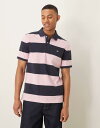 【送料無料】 ガント メンズ ポロシャツ トップス GANT shield logo block stripe pique polo in pink pink