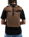 【送料無料】 エイソス メンズ バックパック・リュックサック バッグ ASOS DESIGN canvas roll top backpack in brown BROWN(4)