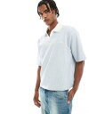 【送料無料】 リバーアイランド メンズ ポロシャツ トップス River Island open collar polo shirt in blue seers...