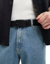 【送料無料】 プルアンドベアー メンズ ベルト アクセサリー Pull&Bear brown faux leather buckle belt in black Black