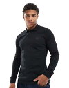【送料無料】 ボス オレンジ メンズ ポロシャツ トップス BOSS Passerby long sleeve polo shirt in black Blac...