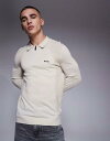 【送料無料】 ボス グリーン メンズ ポロシャツ トップス BOSS Green Momentum logo cotton knit half zip polo...