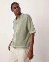 【送料無料】 エイソス メンズ ポロシャツ トップス ASOS DESIGN relaxed boxy fit knit button up polo shir...