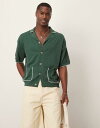 【送料無料】 エイソス メンズ ポロシャツ トップス ASOS DESIGN relaxed boxy fit knit button down polo sh...