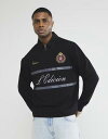 【送料無料】 リバーアイランド メンズ ポロシャツ トップス River Island heritage sports polo in black Black