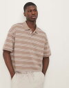 【送料無料】 エイソス メンズ ポロシャツ トップス ASOS DESIGN cropped oversized polo shirt in beige str...