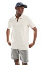 【送料無料】 ジャック アンド ジョーンズ メンズ ポロシャツ トップス Jack & Jones 1/4 zip polo shirt in beige Mo...