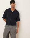 【送料無料】 エイソス メンズ ポロシャツ トップス ASOS DESIGN oversized knitted baseball button through...