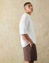 【送料無料】 エイソス メンズ ポロシャツ トップス ASOS DESIGN oversized knit textured T-shirt in ecru E...