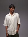 【送料無料】 トップマン メンズ ポロシャツ トップス Topman oversized fit button up jersey shirt with lac...
