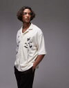 【送料無料】 トップマン メンズ ポロシャツ トップス Topman boxy fit textured button up jersey shirt with...