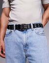 【送料無料】 エイソス メンズ ベルト アクセサリー ASOS DESIGN oval eyelet belt in black Black