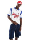 【送料無料】 エイソス メンズ ポロシャツ トップス ASOS DESIGN boxy relaxed polo with city graphic and p...