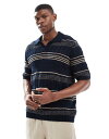 【送料無料】 オンリーアンドサンズ メンズ ポロシャツ トップス ONLY & SONS relaxed fit open knit polo in navy ...