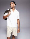 【送料無料】 エイソス メンズ ポロシャツ トップス ASOS DESIGN relaxed camp collar textured rib knit box...