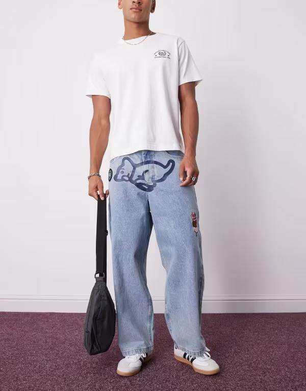 アイスクリーム メンズ ボトムス デニムパンツ ジーンズ ICECREAM running dog triple scoop patch bag..