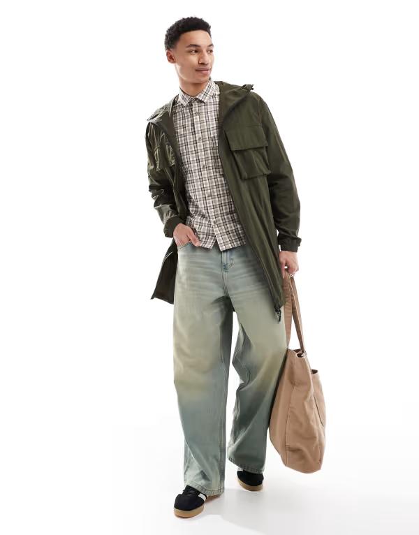 【送料無料】 ブレーブソウル メンズ ジャケット・ブルゾン アウター Brave Soul festival windbreaker jacket in khaki DARK GREEN