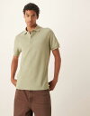 【送料無料】 マンゴ メンズ ポロシャツ トップス Mango jersey camp collar polo shirt in sage green SAGE GREEN