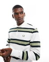 【送料無料】 フレッドペリー メンズ ポロシャツ トップス Fred Perry jersey rugby shirt in light ecru stripe...