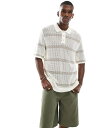 【送料無料】 ジャック アンド ジョーンズ メンズ ポロシャツ トップス Jack & Jones crochet knit polo in cream Sea...
