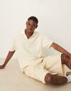【送料無料】 エイソス メンズ ポロシャツ トップス ASOS DESIGN heavyweight boxy relaxed polo in textured...