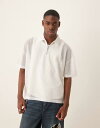【送料無料】 エイソス メンズ ポロシャツ トップス ASOS DESIGN boxy oversized zipped polo with dropped s...