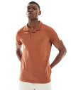【送料無料】 スリードベア メンズ ポロシャツ トップス Threadbare cotton rich polo top in burnt orange Bur...