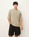 【送料無料】 エイソス メンズ ポロシャツ トップス ASOS DESIGN relaxed knit pique polo in khaki Khaki
