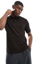 【送料無料】 オンリーアンドサンズ メンズ ポロシャツ トップス ONLY & SONS knitted polo in brown Demitasse