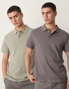 【送料無料】 エイソス メンズ ポロシャツ トップス ASOS DESIGN 2 pack pique polos in khaki and charcoal ...