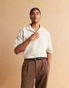 【送料無料】 エイソス メンズ ポロシャツ トップス ASOS DESIGN Premium oversized boxy textured polo shirt in cream Pelican