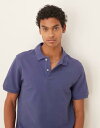 【送料無料】 マンゴ メンズ ポロシャツ トップス Mango jersey camp collar polo shirt in washed blue Washed blue