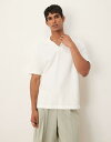 【送料無料】 マンゴ メンズ ポロシャツ トップス Mango camp collar polo shirt in white WHITE